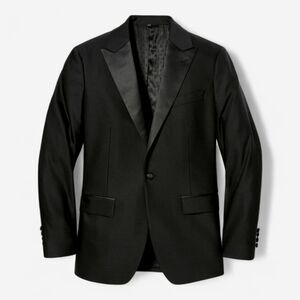 Italian Performance Wool Tuxedo Jacket 52L Black Stretch NWOT Formal Wedding 650